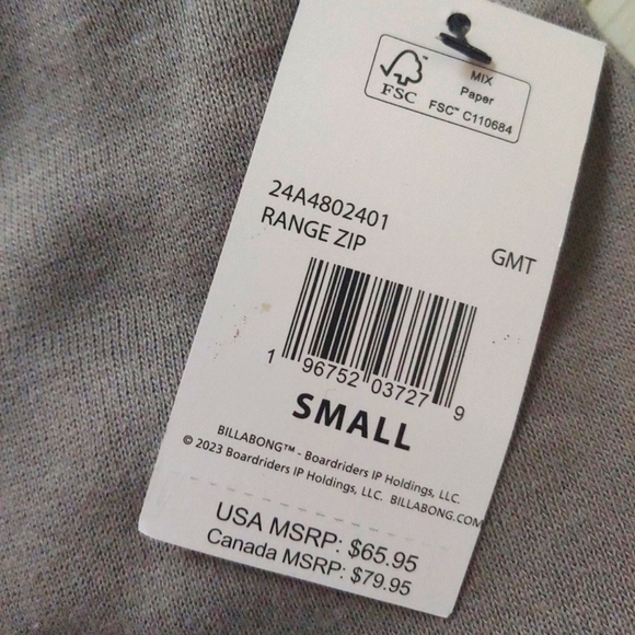 BILLABONG NEW Range Rotor Fleece Zip Up Jacket - Picture 9 of 12